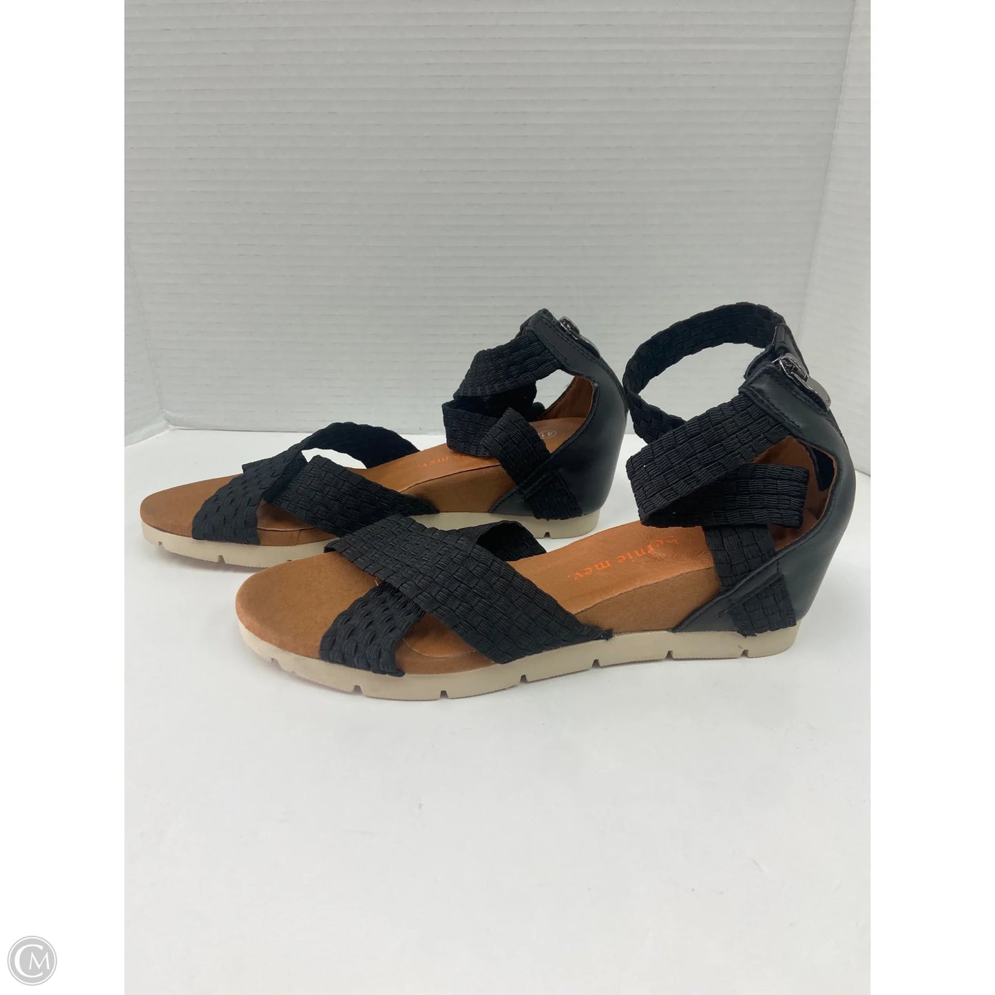 Sandals Heels Wedge By Bernie Mev In Black, Size: 10.5