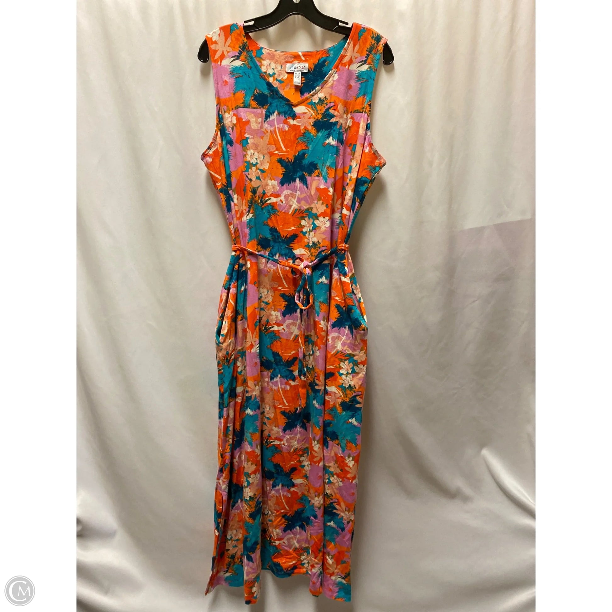 Dress Casual Maxi By Denim And Company In Orange, Size: 1x