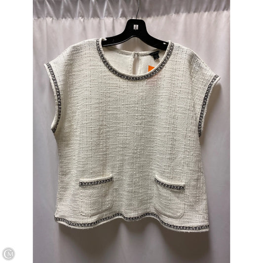 Top Sleeveless By Ann Taylor In White, Size: L