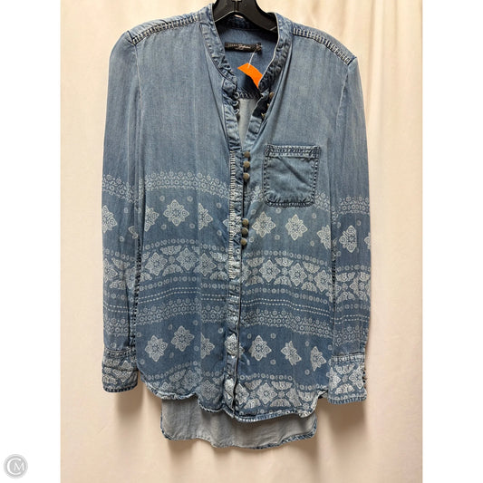 Top Long Sleeve By Jachs Girlfirend In Blue, Size: S