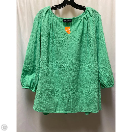 Top 3/4 Sleeve By Lane Bryant In Green, Size: 2x