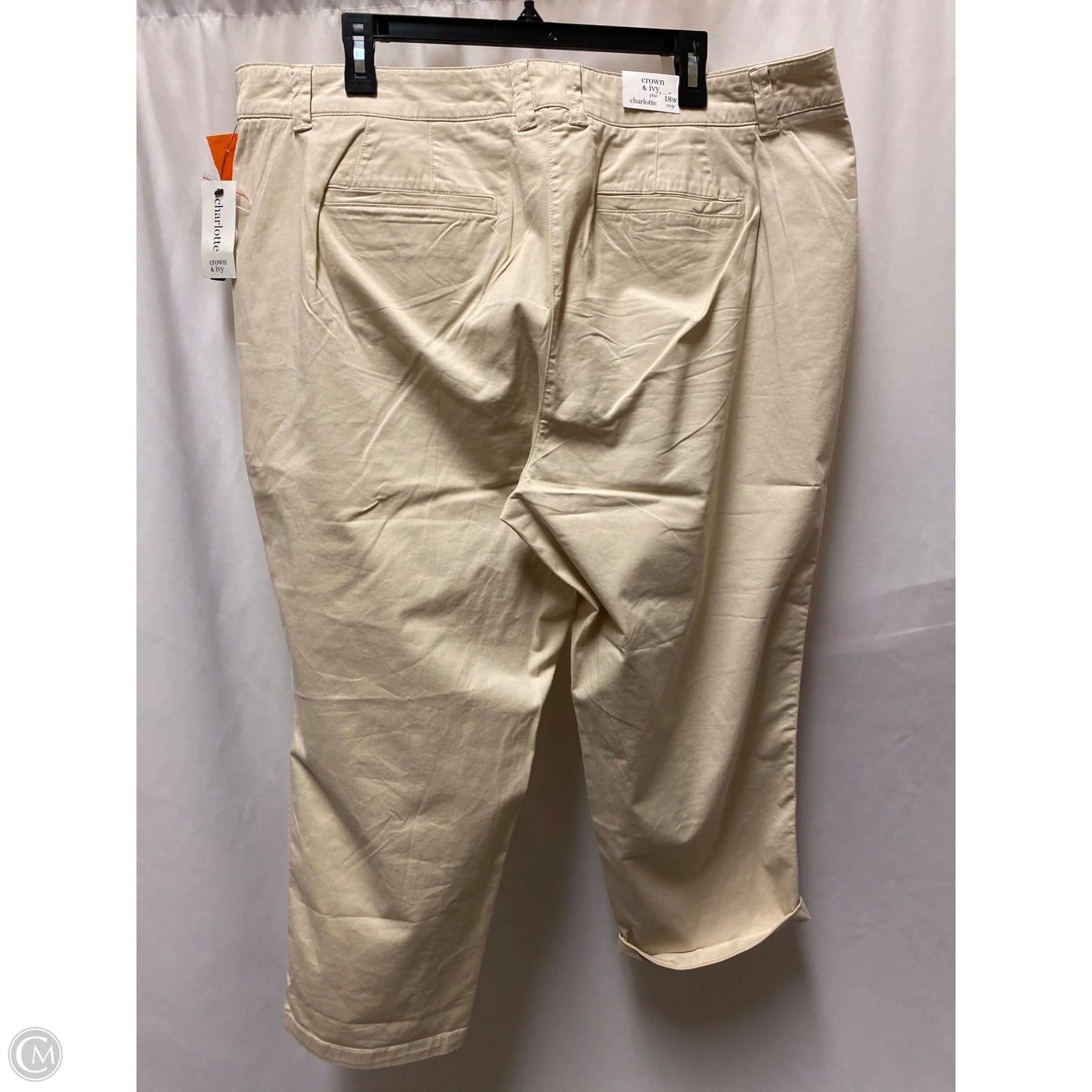 Pants Cropped By Crown And Ivy In Tan, Size: 18