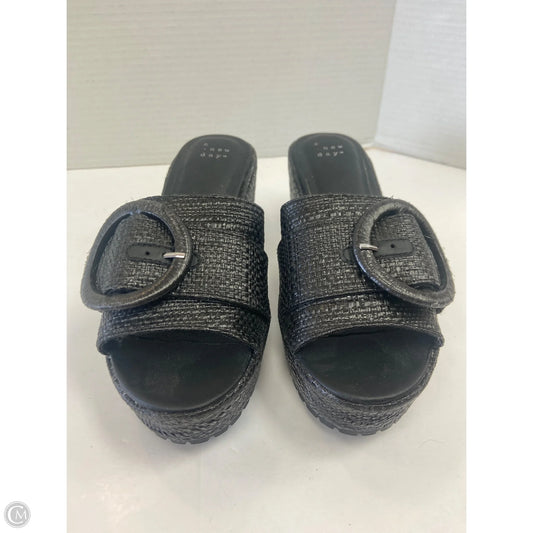 Shoes Heels Wedge By A New Day In Black, Size: 6