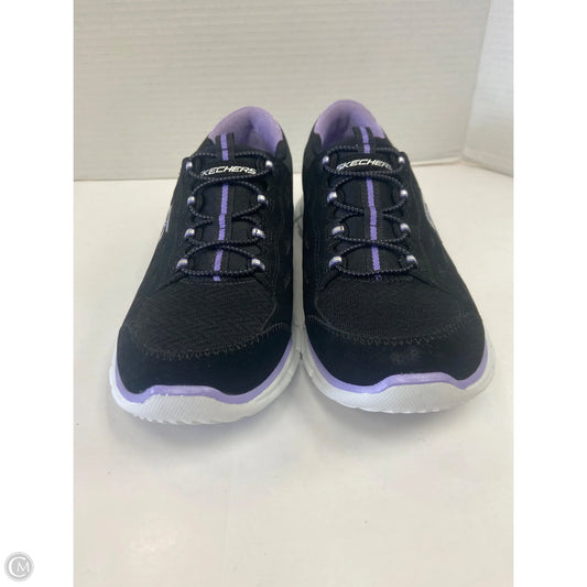 Shoes Athletic By Skechers In Black & Purple, Size: 9