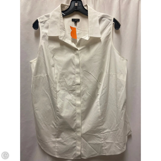 Top Sleeveless By Talbots In White, Size: L