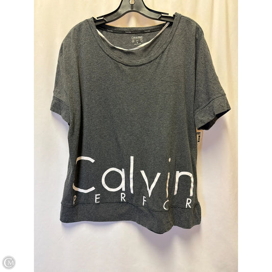 Top Short Sleeve By Calvin Klein In Grey, Size: Xl