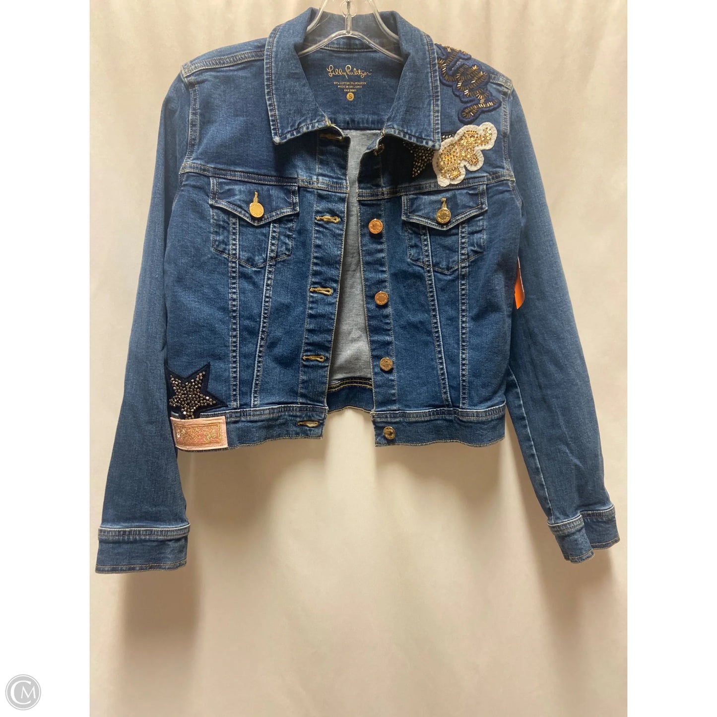 Jacket Designer By Lilly Pulitzer In Blue Denim, Size: S