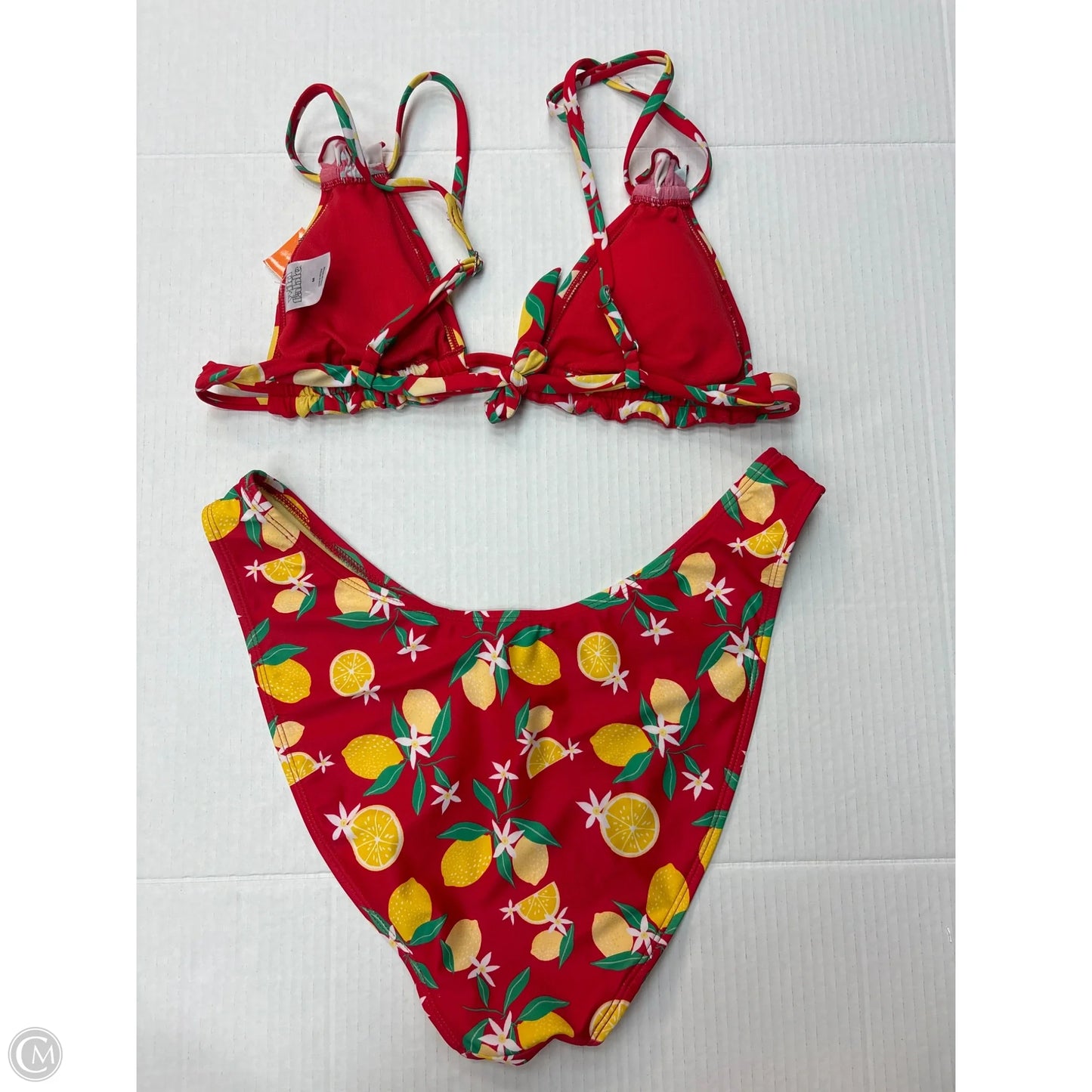 Swimsuit 2pc By Wild Fable In Red & Yellow, Size: L
