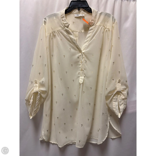 Top Long Sleeve By Cato In Yellow, Size: 3x