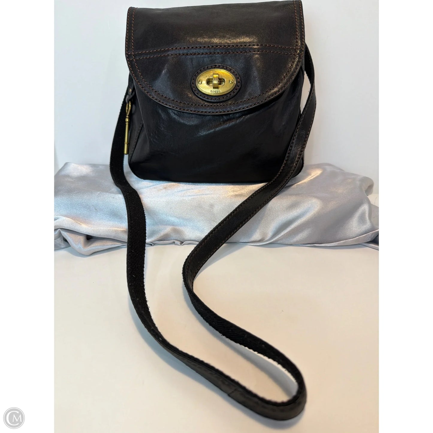 Crossbody Leather By Fossil, Size: Medium