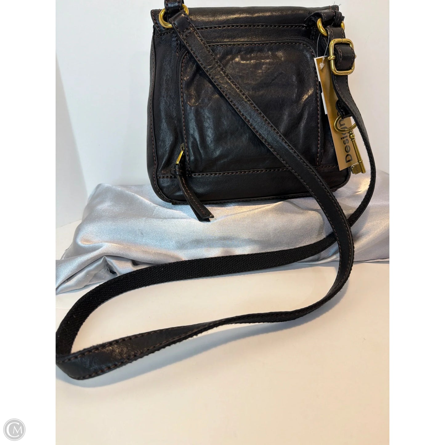 Crossbody Leather By Fossil, Size: Medium