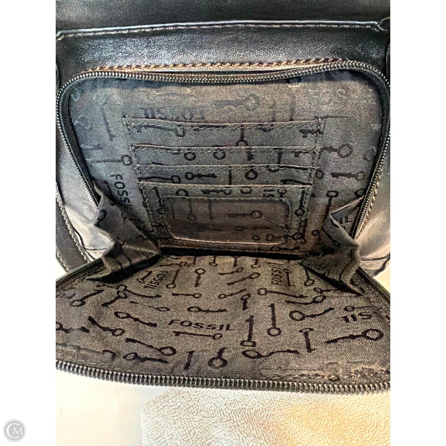 Crossbody Leather By Fossil, Size: Medium