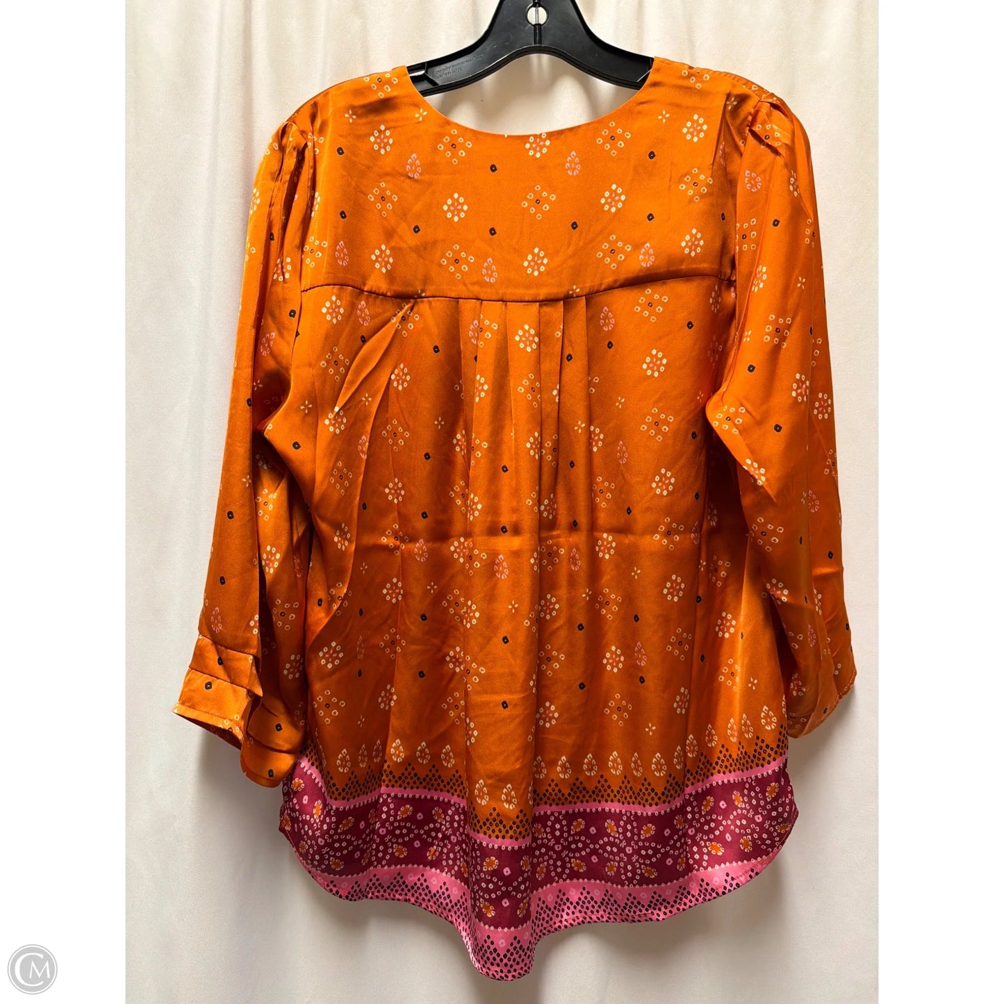 Top Long Sleeve By Dr2 In Orange, Size: L