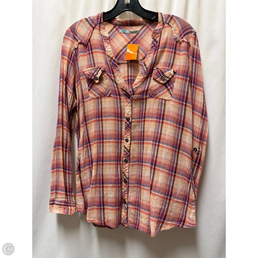 Top Long Sleeve By Maurices In Pink, Size: L