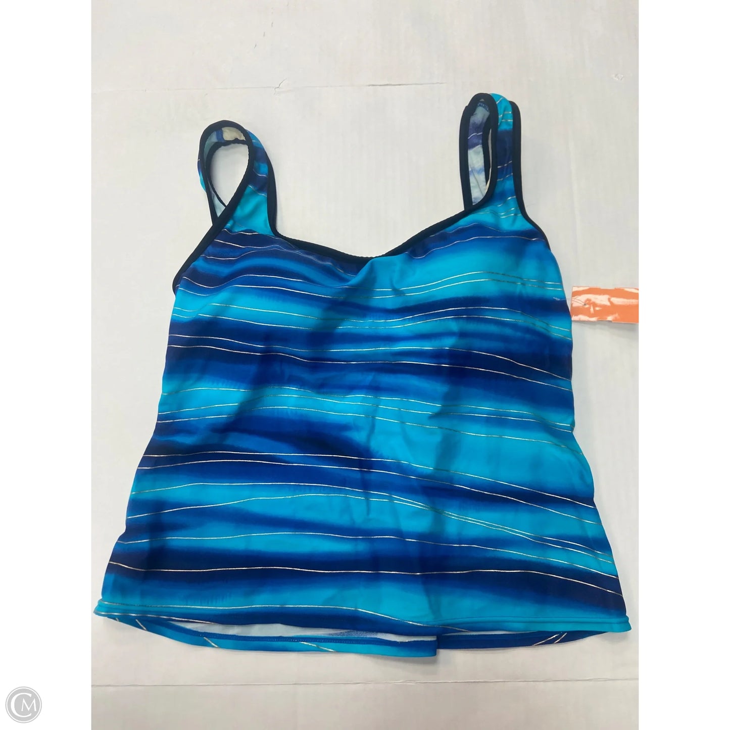Swimsuit Top By Caribbean Joe In Blue, Size: L