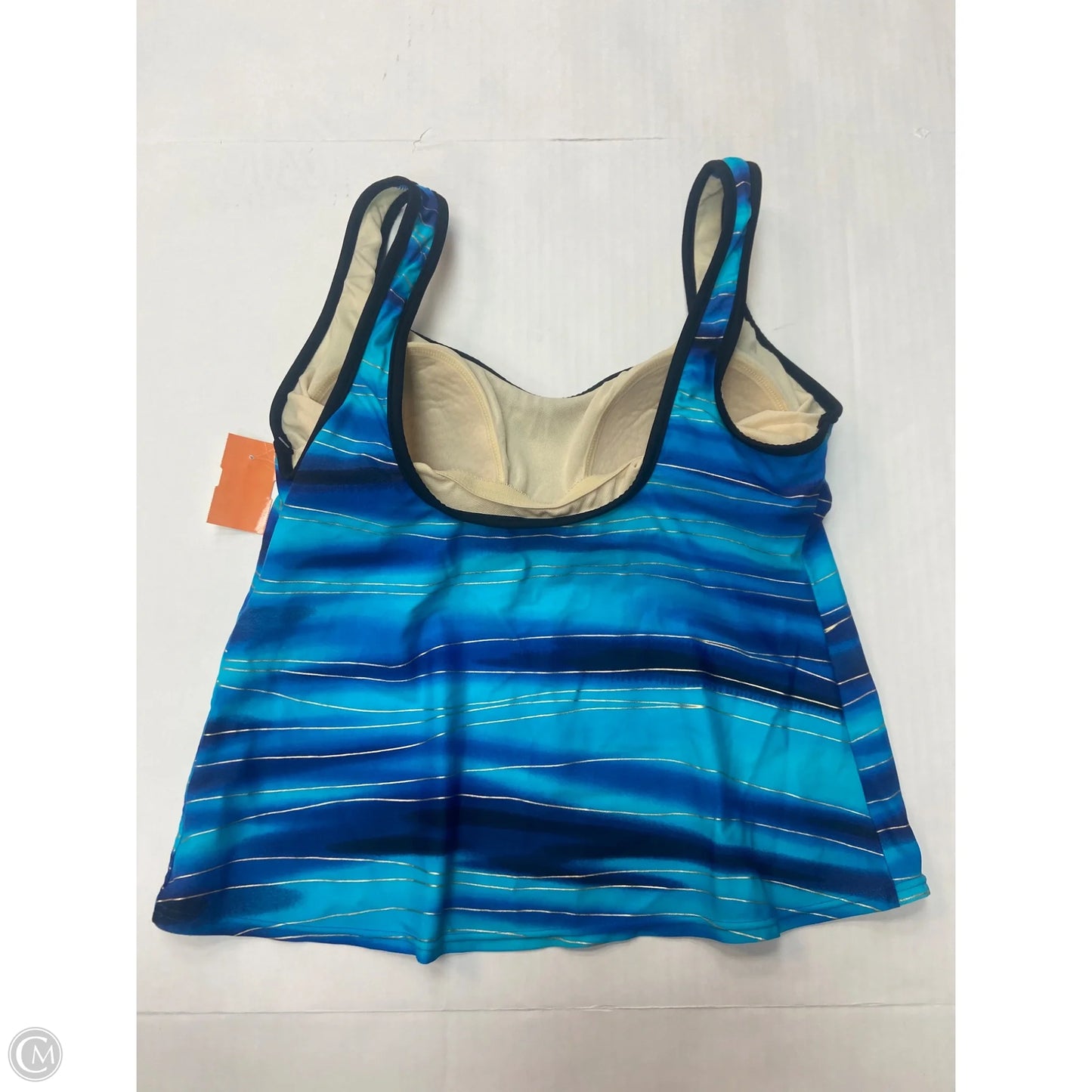Swimsuit Top By Caribbean Joe In Blue, Size: L