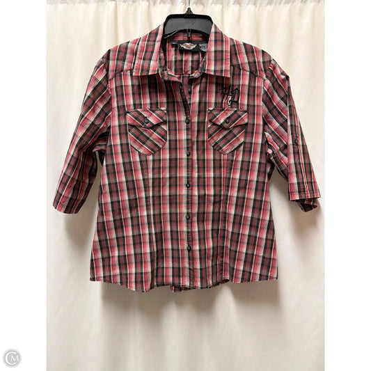 Top 3/4 Sleeve By Harley Davidson In Pink, Size: Xl