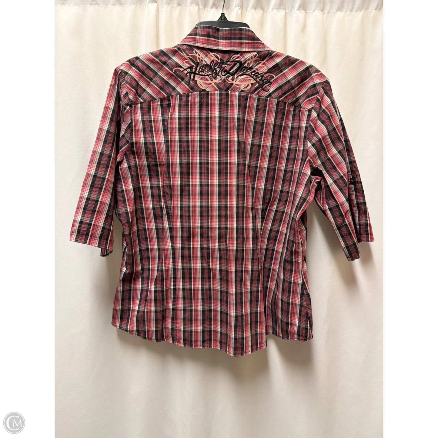 Top 3/4 Sleeve By Harley Davidson In Pink, Size: Xl