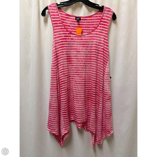 Tank Top By Lee In Pink & White, Size: Xl
