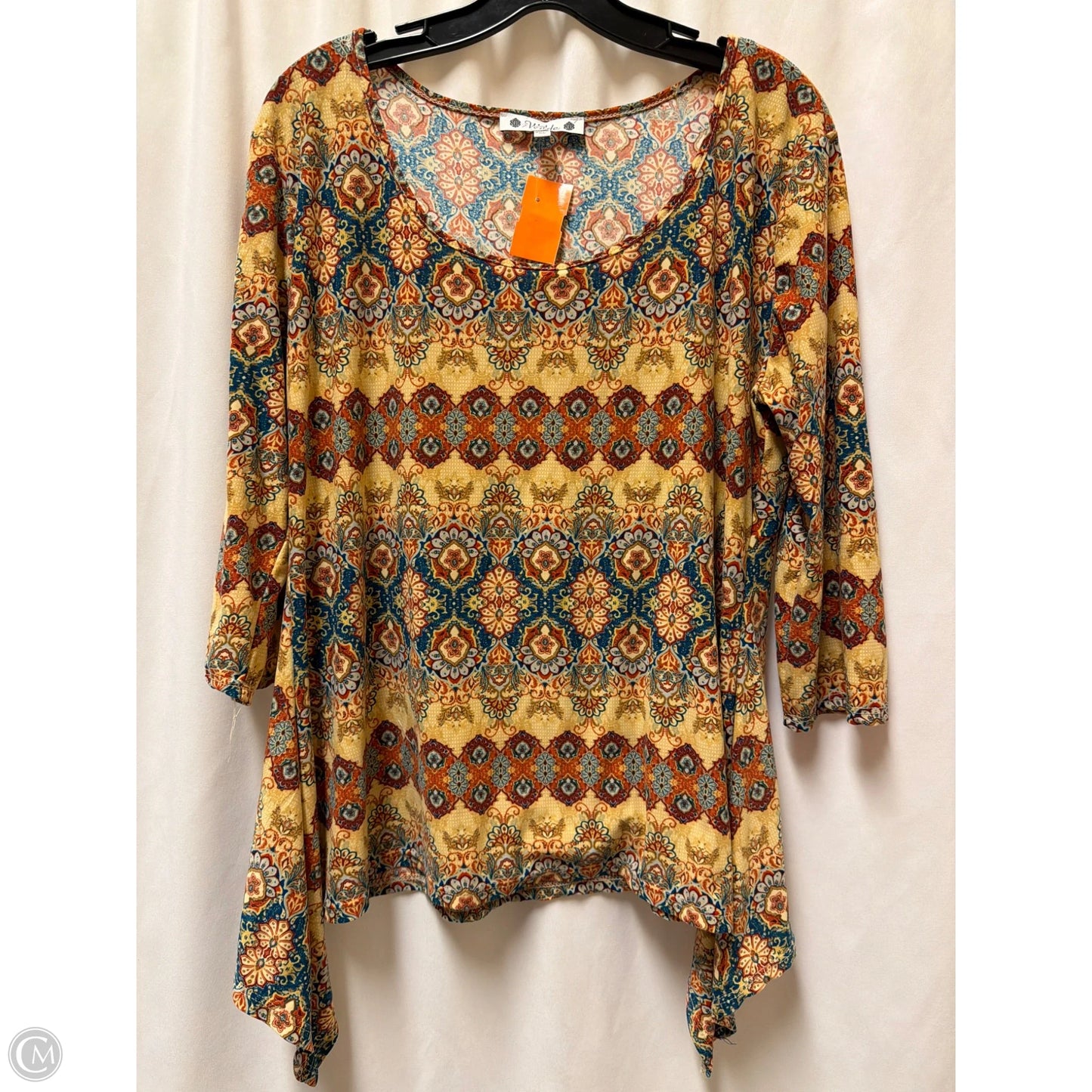 Top 3/4 Sleeve By Clothes Mentor In Tan, Size: Xl