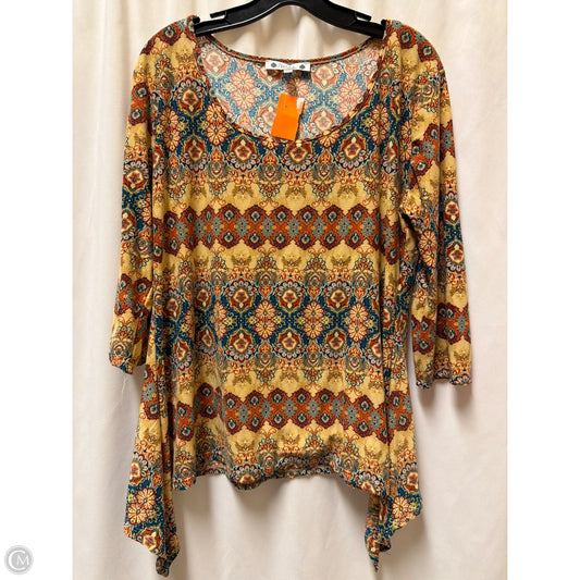 Top 3/4 Sleeve By Clothes Mentor In Tan, Size: Xl