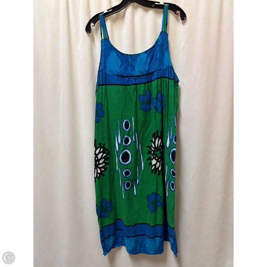 Dress Casual Midi By Just Love In Blue & Green, Size: 1x