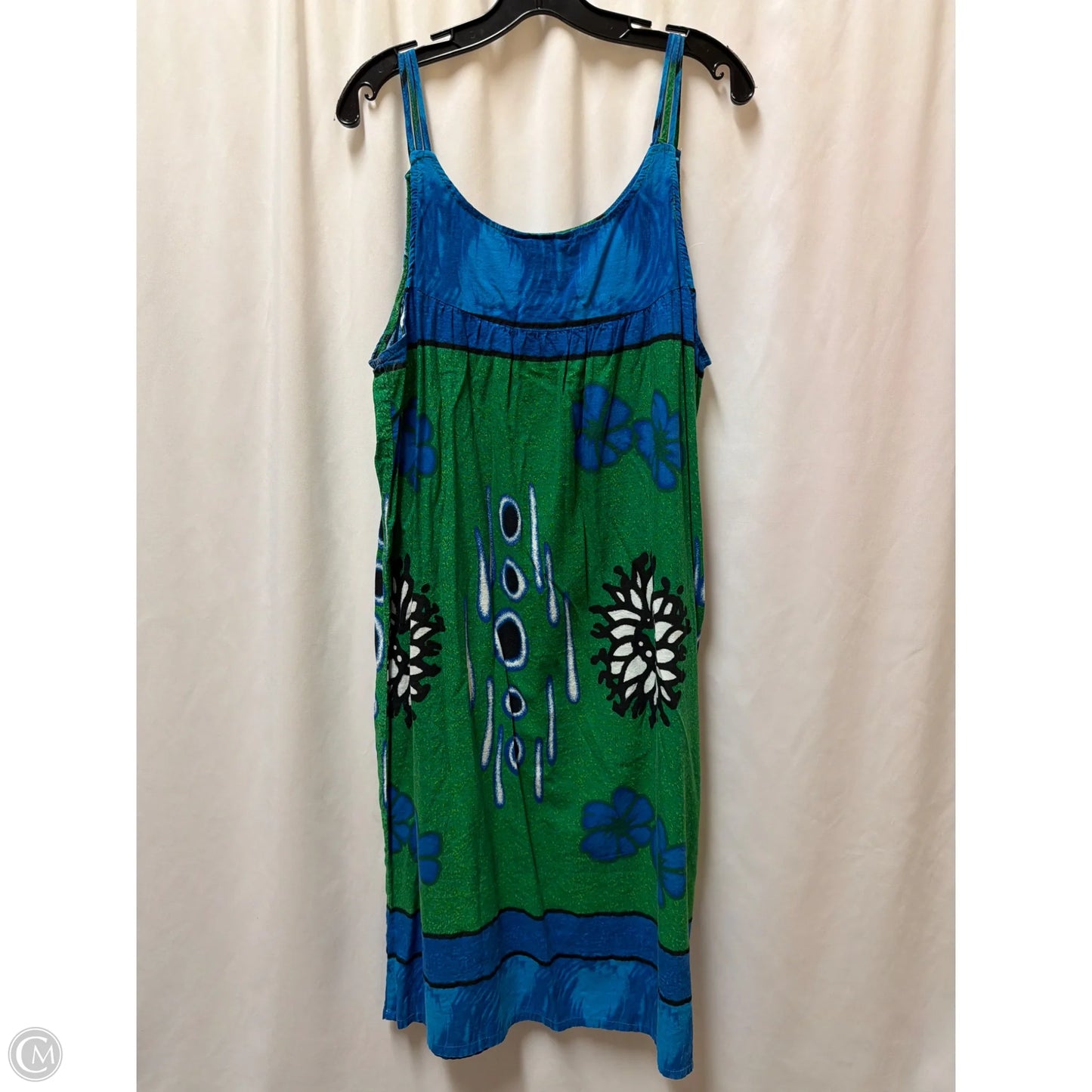 Dress Casual Midi By Just Love In Blue & Green, Size: 1x