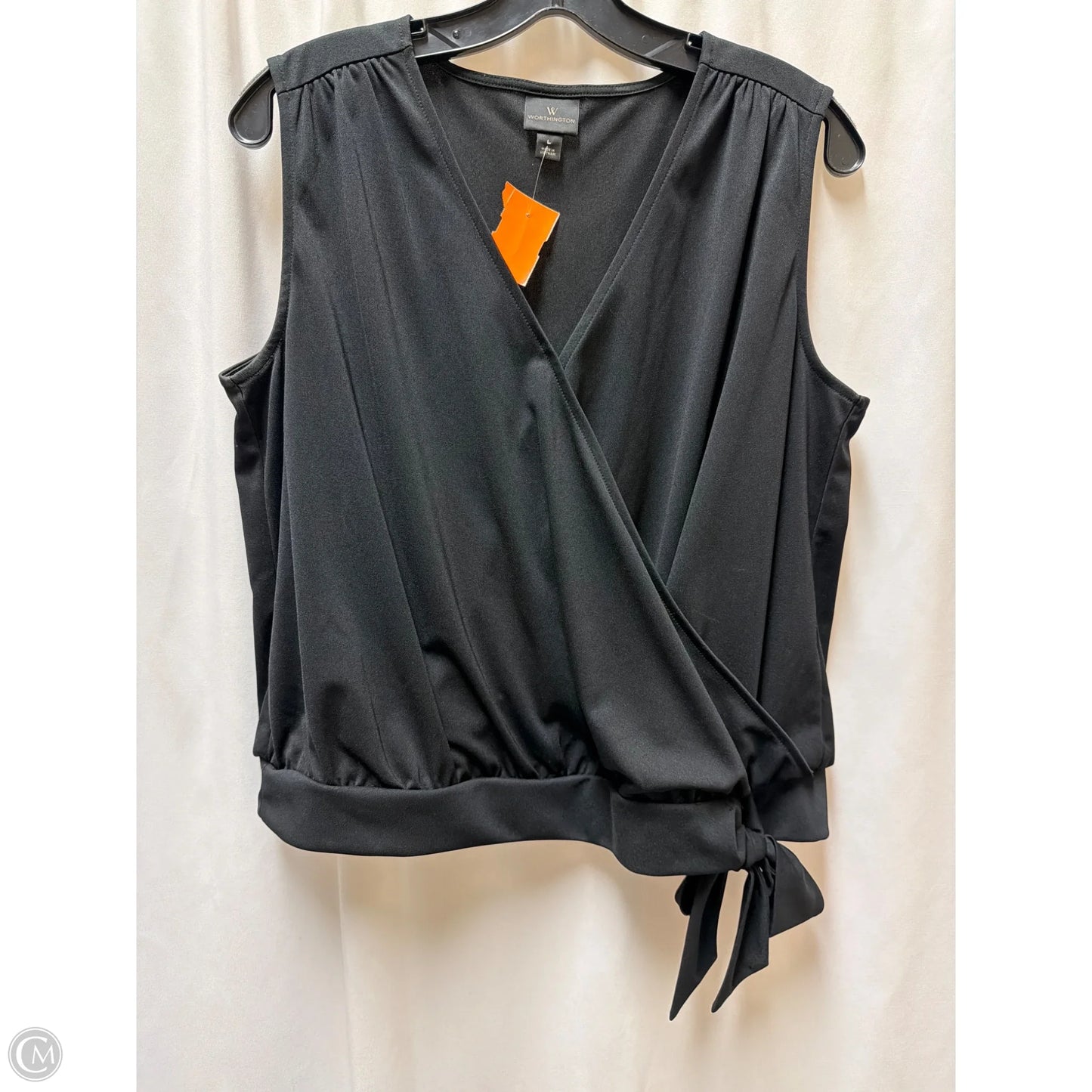 Top Sleeveless By Worthington In Black, Size: L