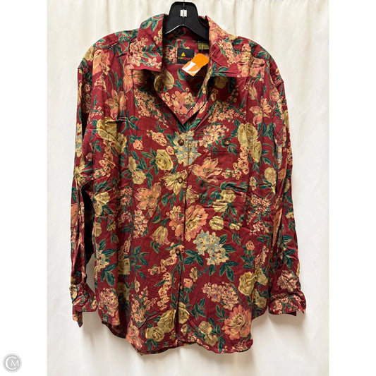Top Long Sleeve By Liz Sport In Maroon, Size: L