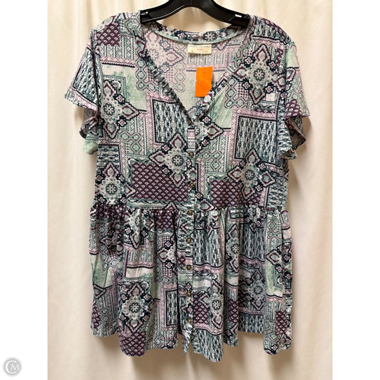 Top Short Sleeve By Bobbie Brooks In Purple, Size: Xl