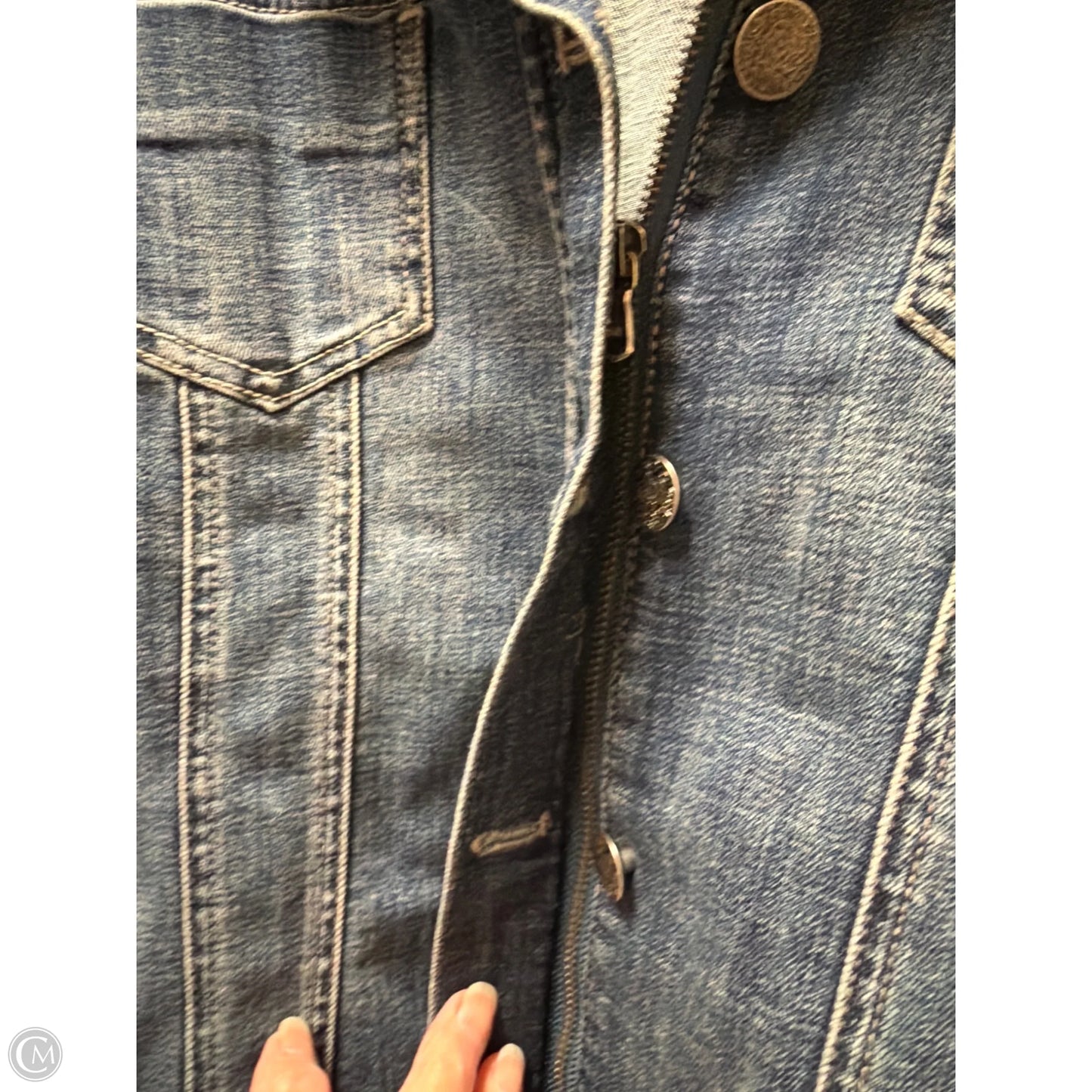Jacket Denim By Clothes Mentor In Blue Denim, Size: L