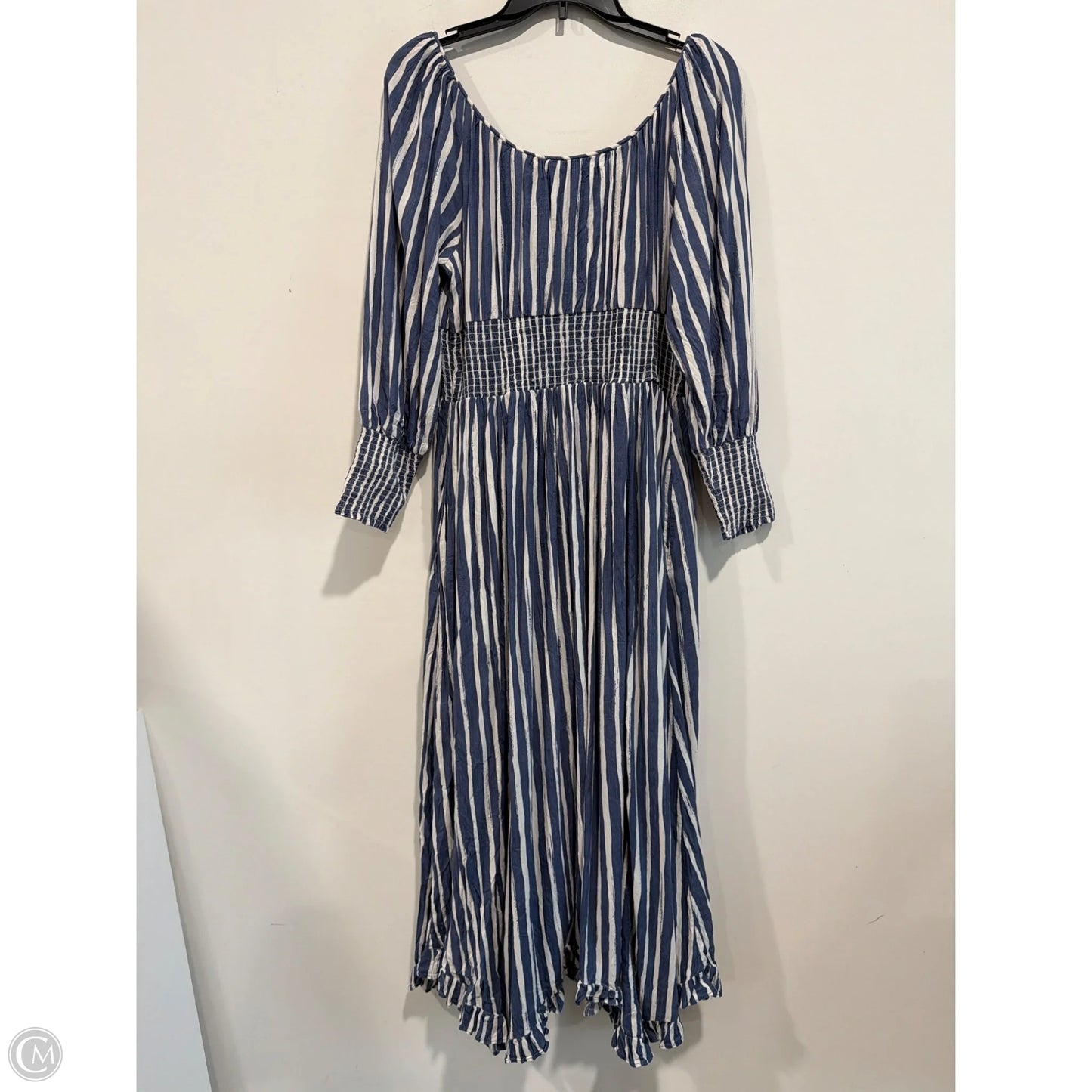 Dress Casual Maxi By Anthropologie In Blue & White, Size: L