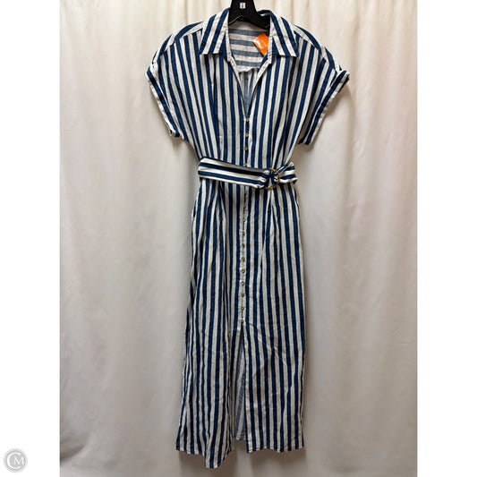 Dress Casual Maxi By Zara In Blue & White, Size: S