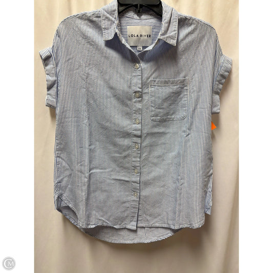 Top Short Sleeve By Lola River In Blue & White, Size: Xs