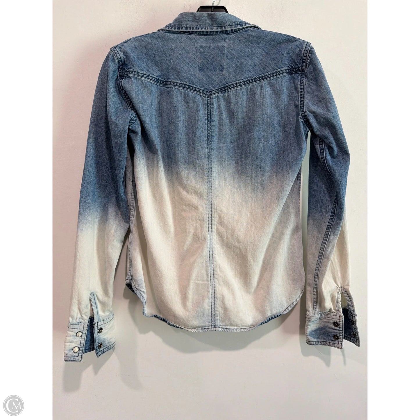 Top Long Sleeve By American Eagle In Blue Denim, Size: Xs