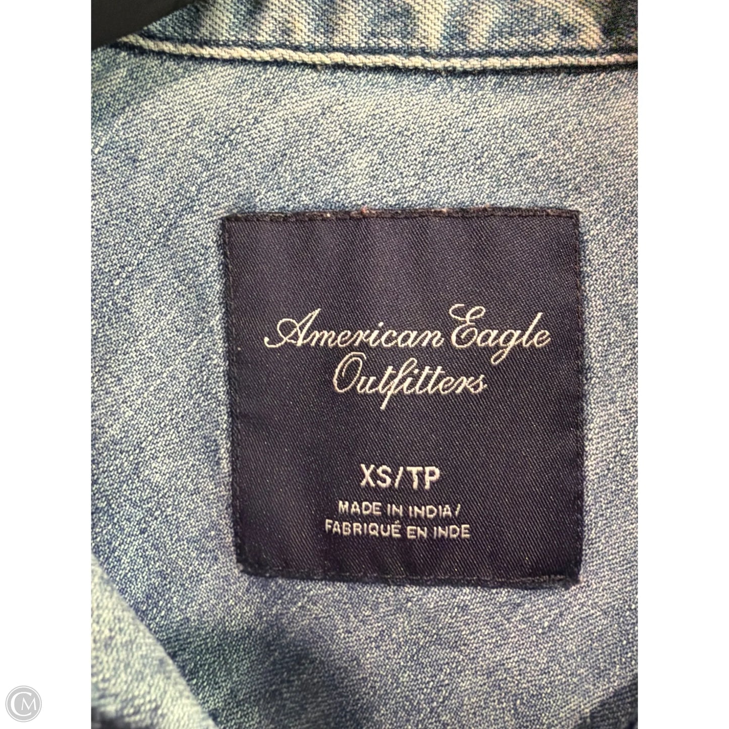 Top Long Sleeve By American Eagle In Blue Denim, Size: Xs