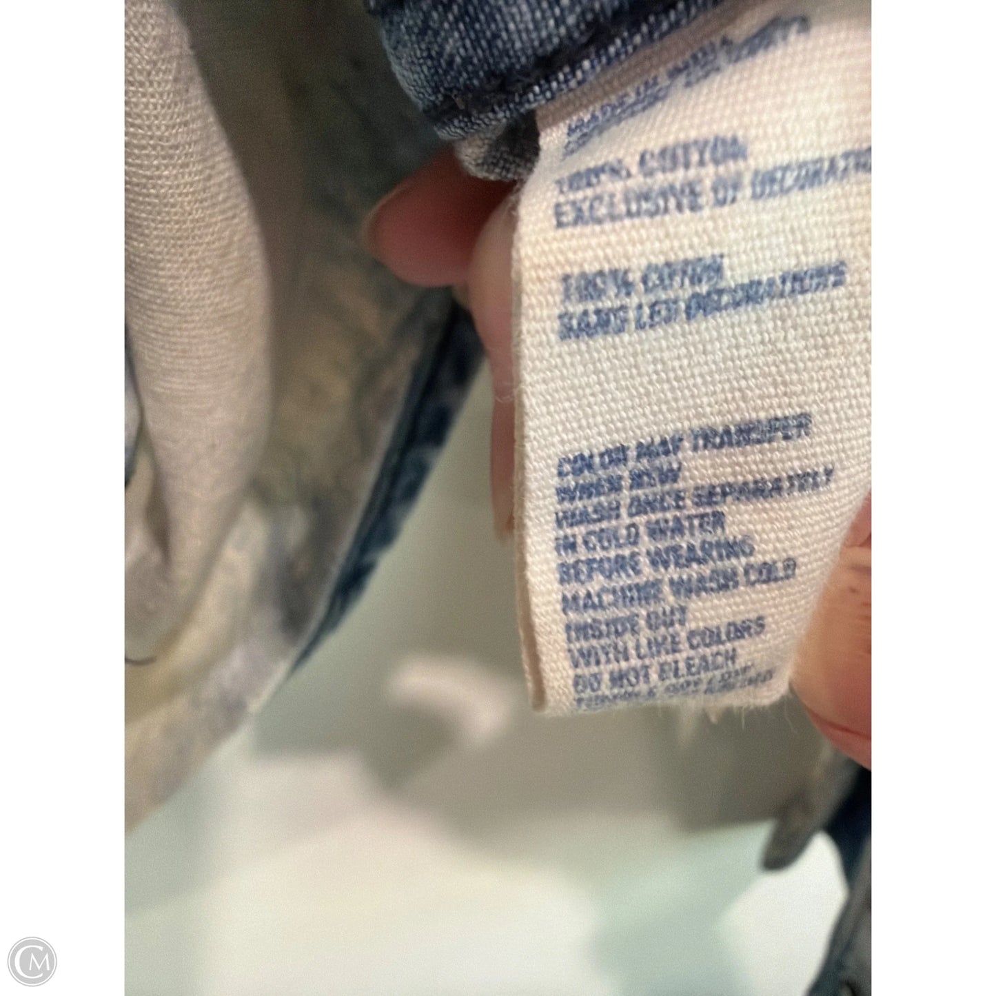 Top Long Sleeve By American Eagle In Blue Denim, Size: Xs