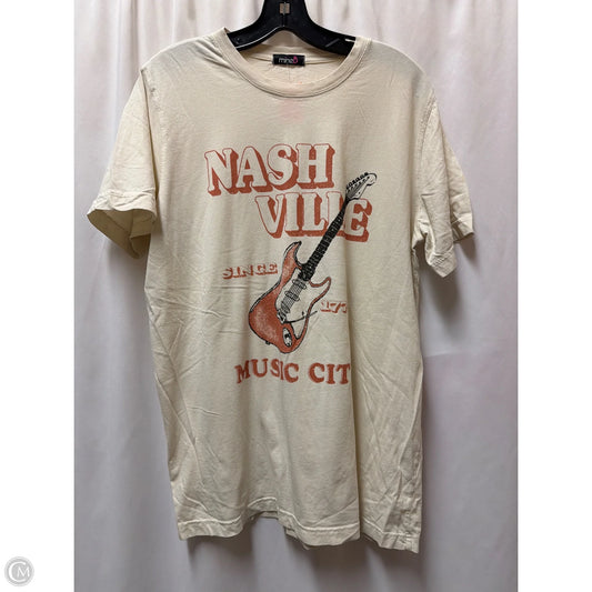 Top Short Sleeve By Clothes Mentor In Tan, Size: L