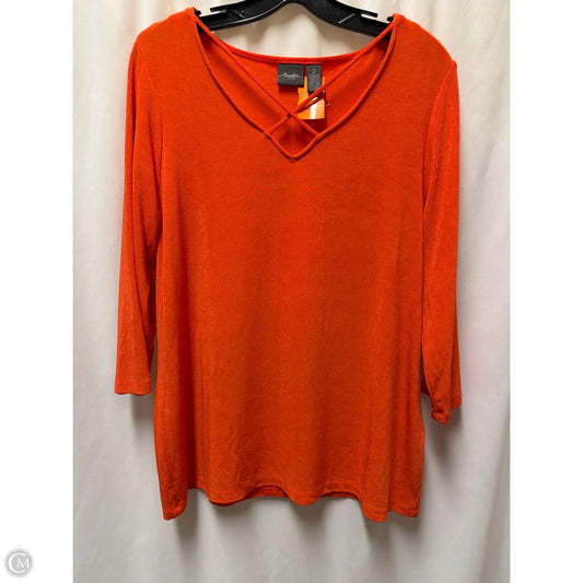 Top Long Sleeve By Chicos In Orange, Size: L