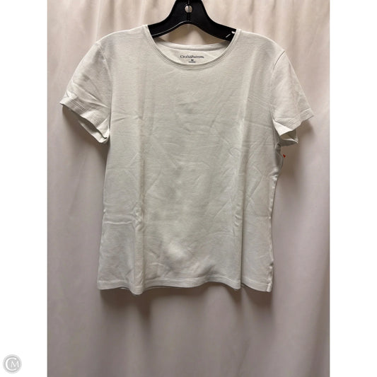 Top Short Sleeve By Croft And Barrow In White, Size: M