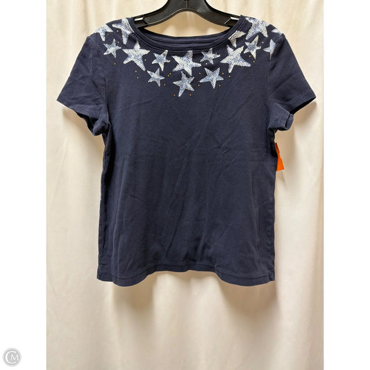 Top Short Sleeve By Croft And Barrow In Navy, Size: S