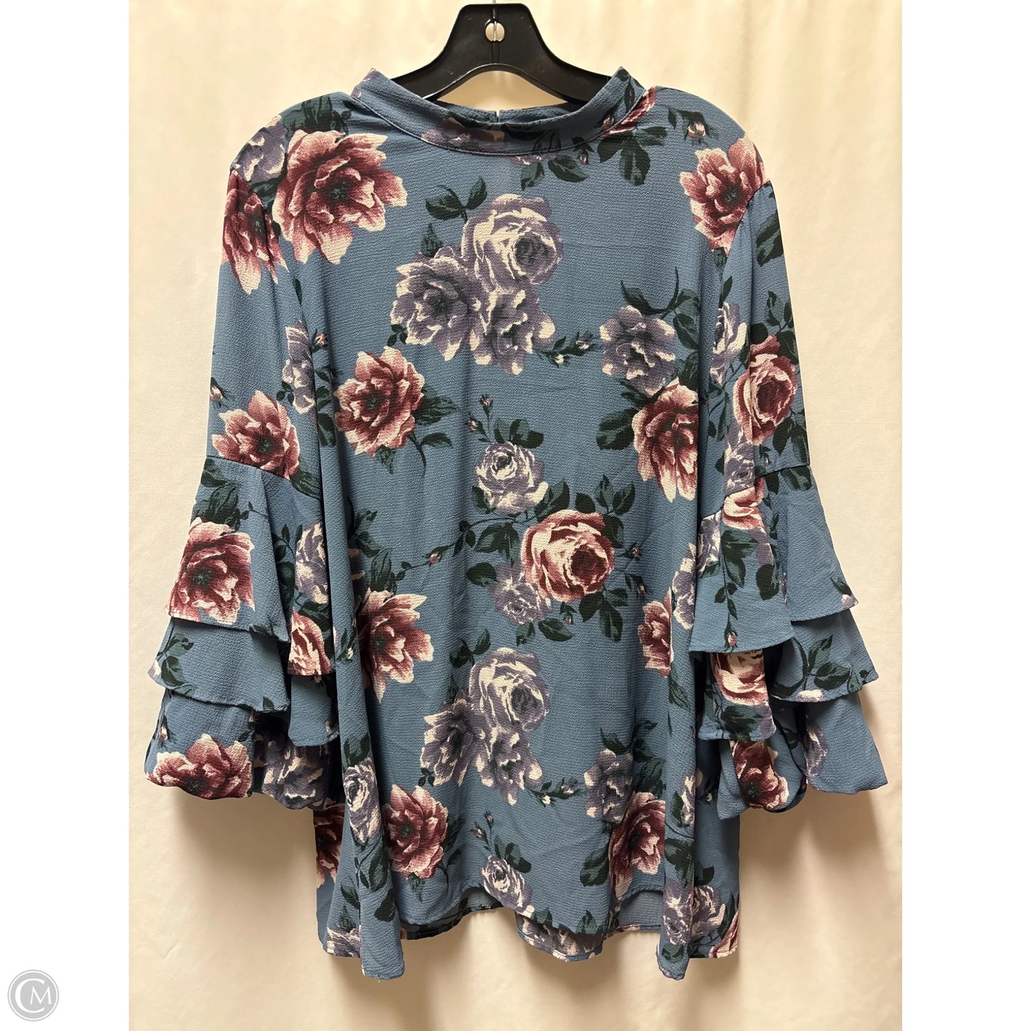 Top Long Sleeve By Andree By Unit In Blue, Size: 2x
