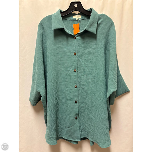 Top Short Sleeve By Easel In Green, Size: L