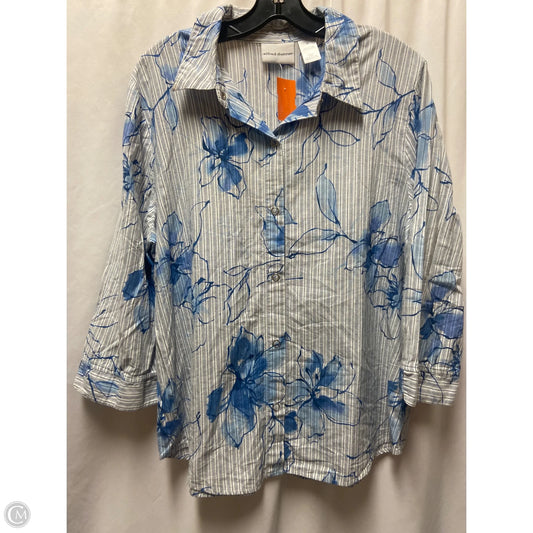 Top Long Sleeve By Alfred Dunner In Blue, Size: 1x