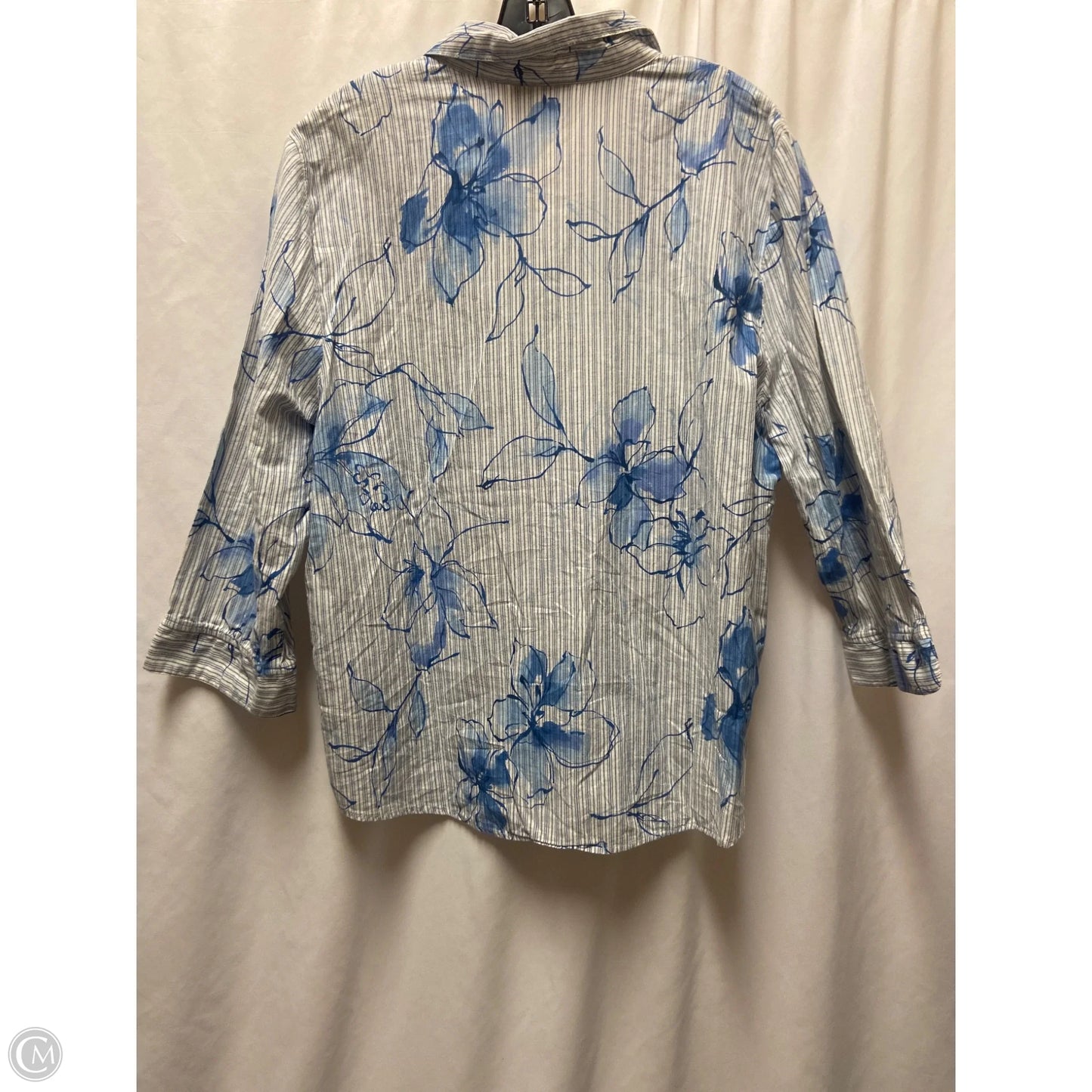 Top Long Sleeve By Alfred Dunner In Blue, Size: 1x