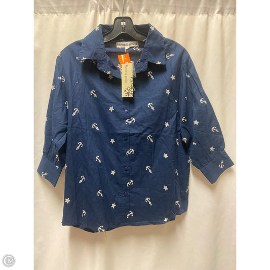 Top Short Sleeve By Clothes Mentor In Navy, Size: S