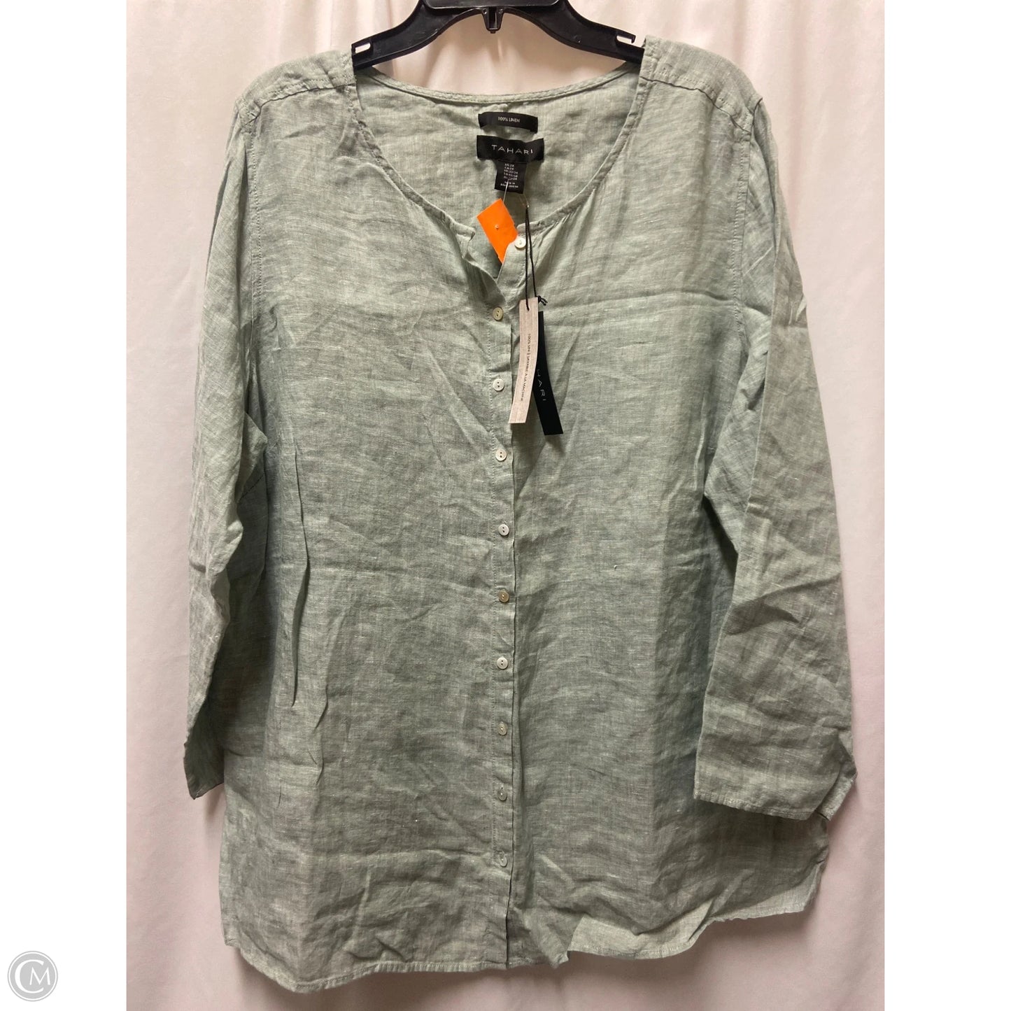 Top Long Sleeve By Tahari In Green, Size: 2x