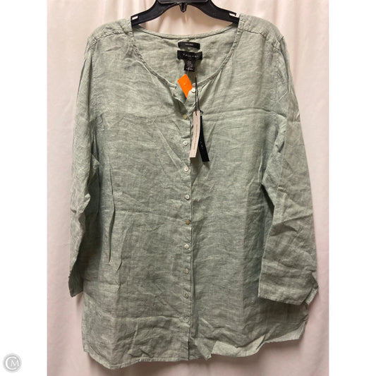 Top Long Sleeve By Tahari In Green, Size: 2x