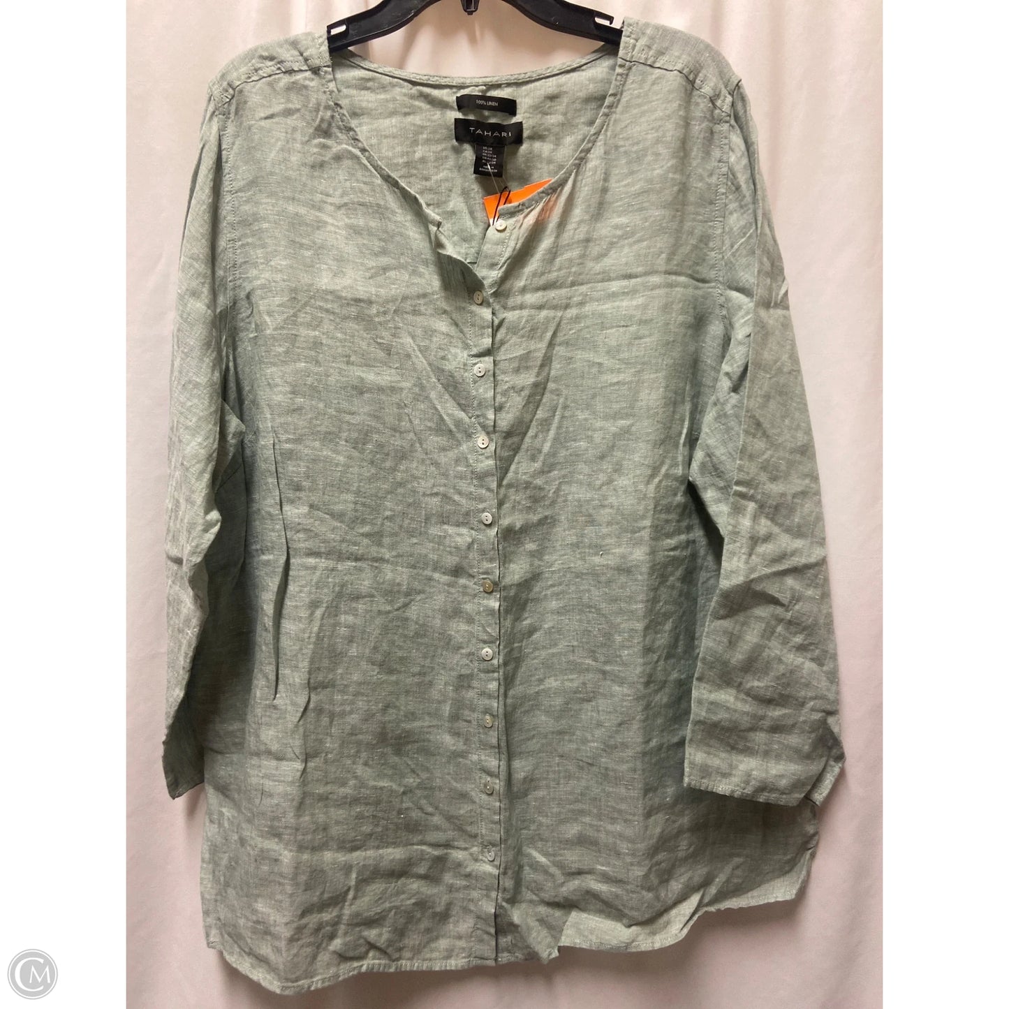 Top Long Sleeve By Tahari In Green, Size: 2x