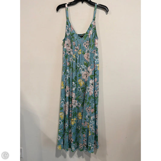 Dress Casual Midi By Torrid In Blue & Green, Size: M